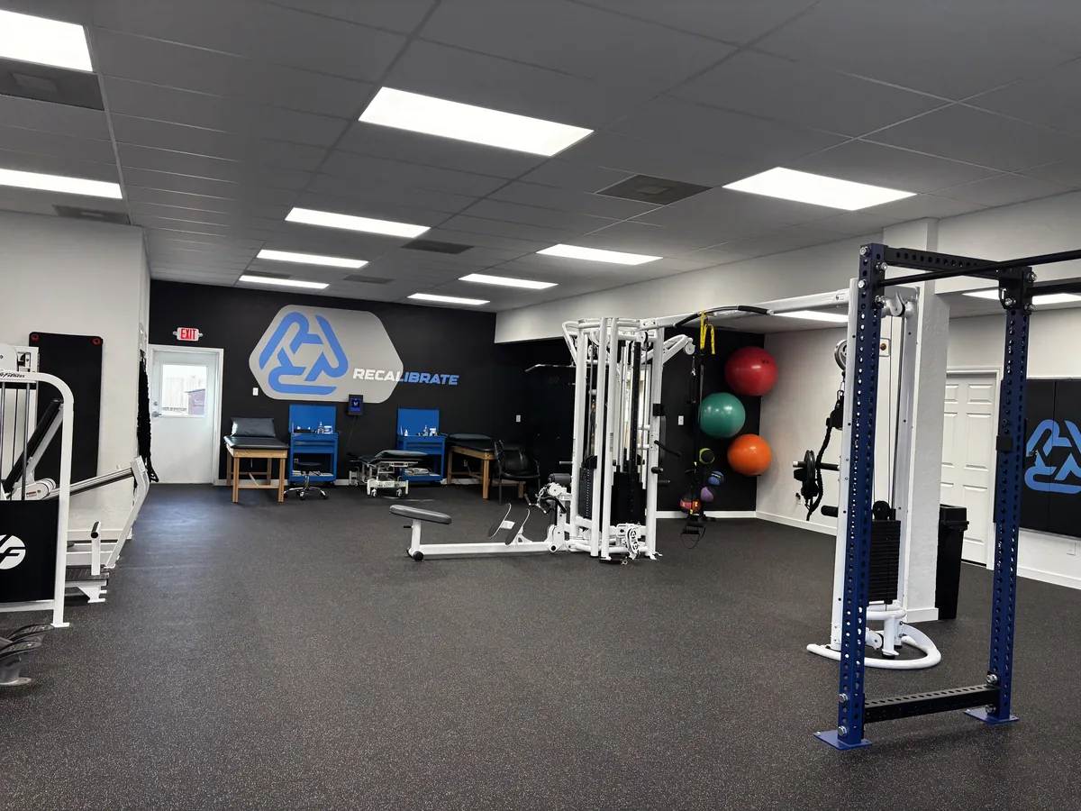 Rehabilitation gym at Recalibrate Performance and Rehab in College Station, TX