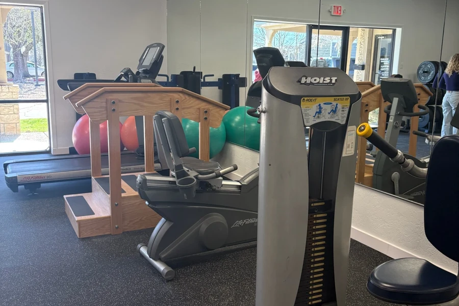 The rehab gym and training equipment at Recalibrate Performance and Rehab in College Station, TX