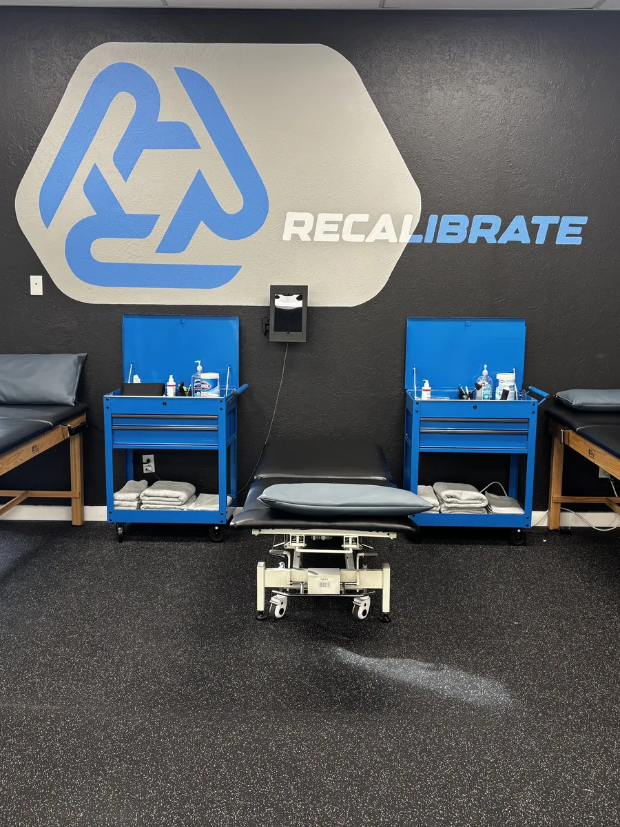 Primary treatment room at Recalibrate Performance and Rehab in College Station, TX
